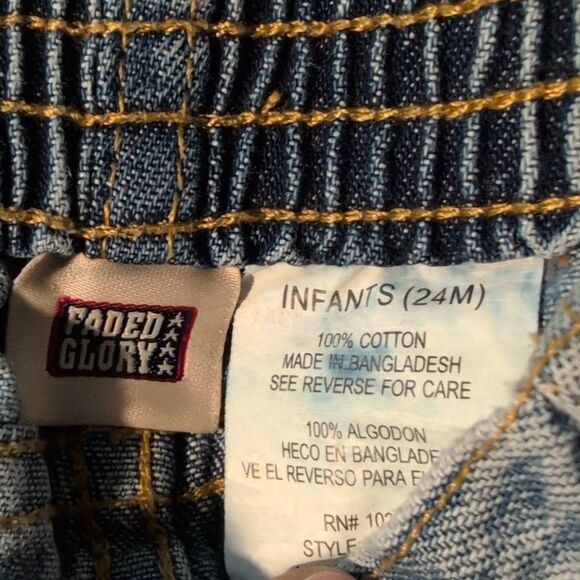 Faded Glory Vintage Infant Carpenter Denim Jean Shorts Y2k - Picture 3 of 6